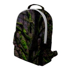 Tree Moss Forest Bark Wood Trunk Flap Pocket Backpack (large) by Wegoenart