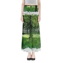 Beeches Trees Tree Lawn Forest Nature Full Length Maxi Skirt by Wegoenart