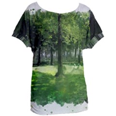 Beeches Trees Tree Lawn Forest Nature Women s Oversized Tee by Wegoenart