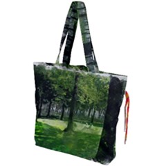 Beeches Trees Tree Lawn Forest Nature Drawstring Tote Bag by Wegoenart