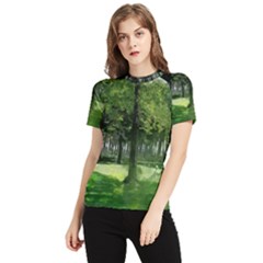 Beeches Trees Tree Lawn Forest Nature Women s Short Sleeve Rash Guard by Wegoenart