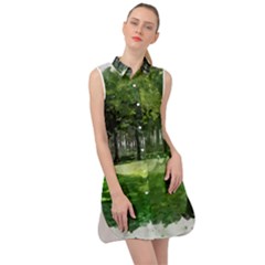 Beeches Trees Tree Lawn Forest Nature Sleeveless Shirt Dress