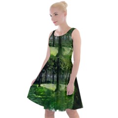 Beeches Trees Tree Lawn Forest Nature Knee Length Skater Dress