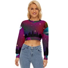 Asteroid Comet Star Space Aurora Lightweight Long Sleeve Sweatshirt by Wegoenart