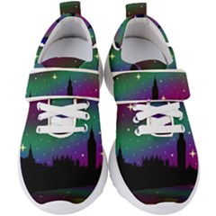 Illustration Clock Asteroid Comet Galaxy Kids  Velcro Strap Shoes by Wegoenart