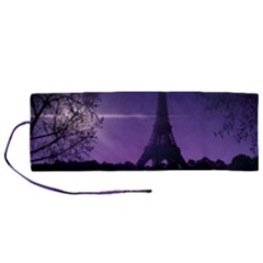 Eiffel Tower Paris-nigh Silhouette Roll Up Canvas Pencil Holder (m)