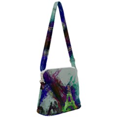 Eiffel Tower Paris France Europe Zipper Messenger Bag by Wegoenart