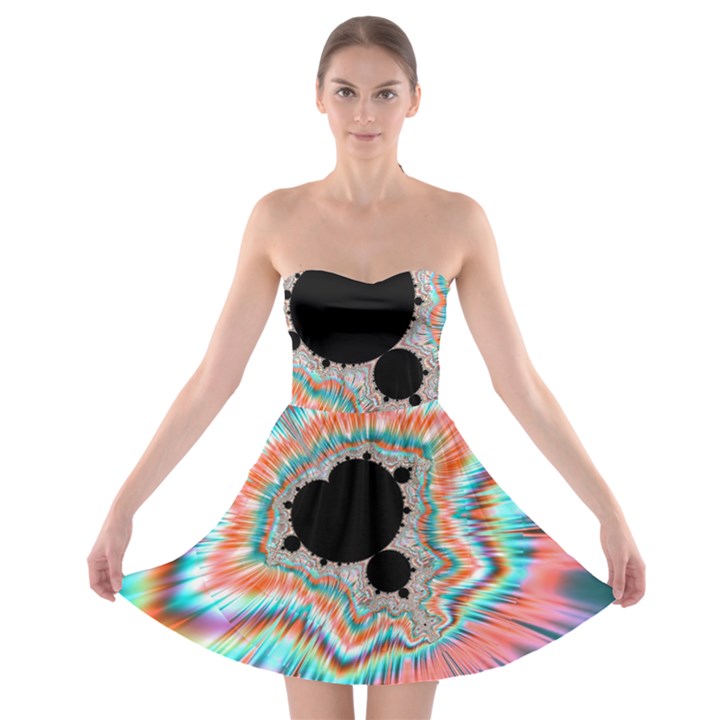 Fractal Abstract Background Strapless Bra Top Dress