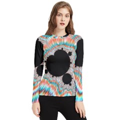 Fractal Abstract Background Women s Long Sleeve Rash Guard by Wegoenart