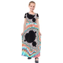 Fractal Abstract Background Kids  Short Sleeve Maxi Dress by Wegoenart