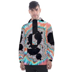 Fractal Abstract Background Men s Front Pocket Pullover Windbreaker by Wegoenart