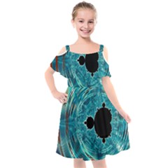 Mandelbrot Apple Fractal Abstract Kids  Cut Out Shoulders Chiffon Dress