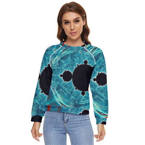 Mandelbrot Apple Fractal Abstract Women s Long Sleeve Raglan Tee by Wegoenart