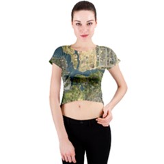 Map Illustration Grand Theft Auto Crew Neck Crop Top by danenraven