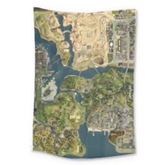 Map Illustration Grand Theft Auto Large Tapestry by danenraven