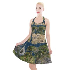 Map Illustration Grand Theft Auto Halter Party Swing Dress 