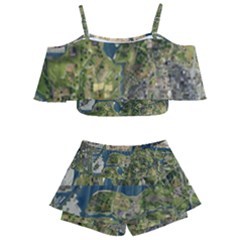 Map Illustration Grand Theft Auto Kids  Off Shoulder Skirt Bikini