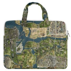 Map Illustration Grand Theft Auto Macbook Pro 16  Double Pocket Laptop Bag  by danenraven
