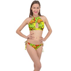 Fruit Food Wallpaper Cross Front Halter Bikini Set