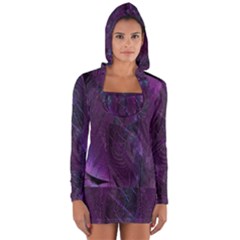 Feather Pattern Texture Form Long Sleeve Hooded T-shirt by Wegoenart