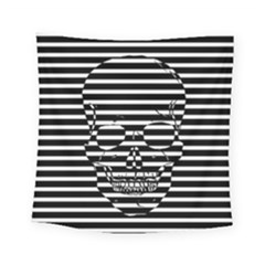 Striped-skull Demonic Skulls-stripe Square Tapestry (small) by Casemiro