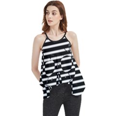 Striped-skull Demonic Skulls-stripe Flowy Camisole Tank Top by Casemiro