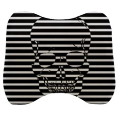 Striped-skull Demonic Skulls-stripe Velour Head Support Cushion by Casemiro