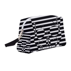 Striped-skull Demonic Skulls-stripe Wristlet Pouch Bag (medium) by Casemiro