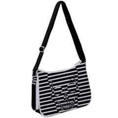 Striped-skull Demonic Skulls-stripe Zip Up Shoulder Bag by Casemiro