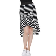 Striped-skull Demonic Skulls-stripe Frill Hi Low Chiffon Skirt by Casemiro