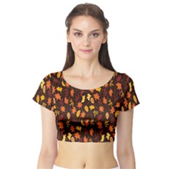 Thanksgiving Short Sleeve Crop Top by nateshop