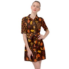 Thanksgiving Belted Shirt Dress by nateshop