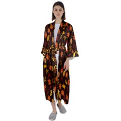 Thanksgiving Maxi Satin Kimono by nateshop