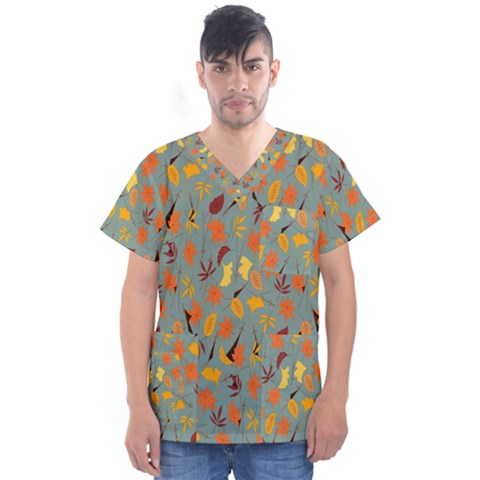 Thanksgiving-001 Men s V-neck Scrub Top by nateshop