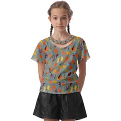 Thanksgiving-001 Kids  Front Cut Tee by nateshop