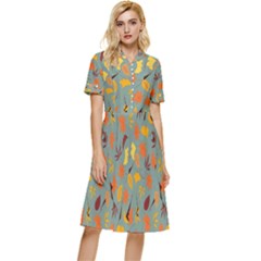 Thanksgiving-001 Button Top Knee Length Dress by nateshop