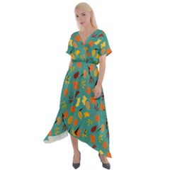 Thanksgiving-003 Cross Front Sharkbite Hem Maxi Dress by nateshop