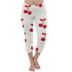 Cherries Capri Winter Leggings  by nateshop