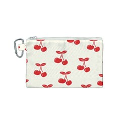 Cherries Canvas Cosmetic Bag (small) by nateshop