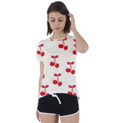 Cherries Short Sleeve Foldover Tee by nateshop