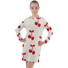 Cherries Long Sleeve Hoodie Dress by nateshop