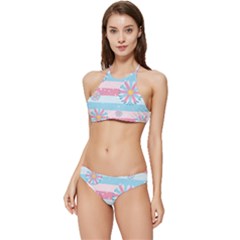 Flowers-023 Banded Triangle Bikini Set by nateshop