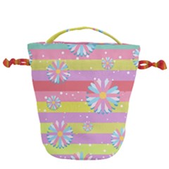 Flowers-024 Drawstring Bucket Bag by nateshop