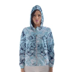 Flowers-25 Women s Hooded Windbreaker by nateshop