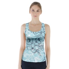Flowers-25 Racer Back Sports Top