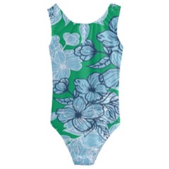 Flowers-26 Kids  Cut-out Back One Piece Swimsuit by nateshop