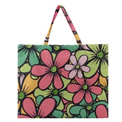 Flowers-27 Zipper Large Tote Bag by nateshop