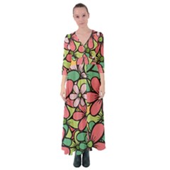 Flowers-27 Button Up Maxi Dress by nateshop