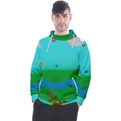 Frog Log Stream River Wallpaper Men s Pullover Hoodie by Ravend