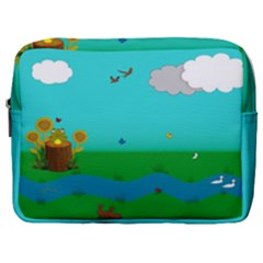 Frog Log Stream River Wallpaper Make Up Pouch (large)